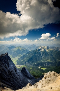 The view from Zugspitze Germanys highest peak 
