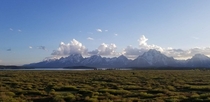 The view when entering Grand Teton National Park WY 