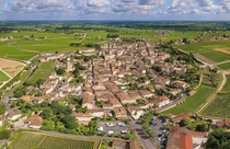 The village of Saint Emilion  and its vines  all around 
