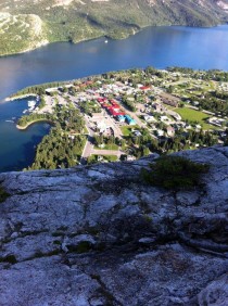 The village of Waterton as seen from a quarter way up the adjacent mountain Alberta 