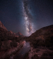 The Watchman with the Milky way taken last summer Zion National Park UT 