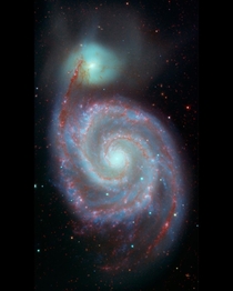 The Whirlpool Galaxy The image combines visible amp infrared lights CreditNASA Spitzer Space Telescope