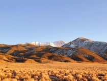 The White Mountains of Nevada right before sunset in February 
