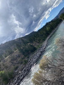 The Yellowstone River running through Gallatin National Forest 