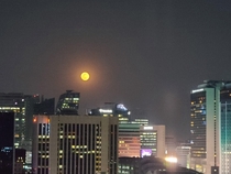 There was a red moon on top of Seoul today