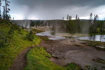 Thermal geysers in Yellowstone NP 