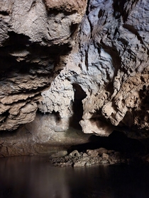 This cave is part of a fossilised Devonian reef system and was the hideout for Jandamarra an aboriginal man who resisted European colonialisation of Australia He was murdered at the exit of the tunnel in  Tunnel Creek National Park Leopold Ranges Western 