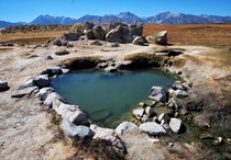 This heart shaped hot spring in Mono Valley CA 