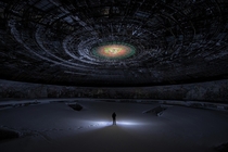 This how the famous Buzludzha monument looks like during the winter at night 