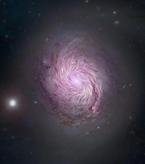 This image produced by NASA represents the magnetic fields in the galaxy NGC 