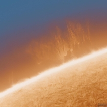 This is an extreme close-up of a prominence on the Sun that is several times the size of Earth  imaged with my backyard solar telescope 