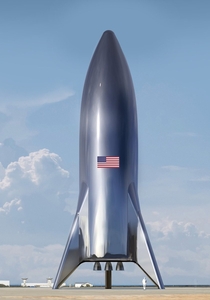 This is how the SpaceXs Starship test vehicle will look like when completed It is currently under assembly in Texas Do you like its s SF retro design  Pic by SpaceX 