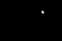 This is my first picture of the moon if you can see a lil dot on the left well thats Mars not a burn pixel ahah