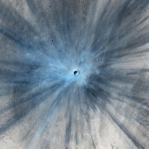 This is real spaceporn  huge meteorite impact on Mars Picture by NASAJPLUniversity of Arizona 