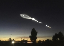 This is what the sky looked like during the spacex rocket launch