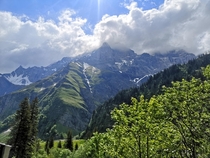 This mountain next to the shooting range wichlen in canton glarus switzerland looks surreal  x