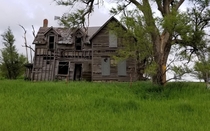 This old farmhouse in Kansas has been leaning for years but refuses to fall down