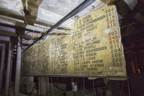 This scoreboard is all thats left of a  year old abandoned bowling alley in which Al Capone once played Its located in Hot Springs Arkansas One of the names is rumoured to be the alias that he regularly used while in town Links below 