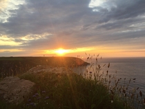 This sunset on an unspoilt stretch of Cornish cliffs 