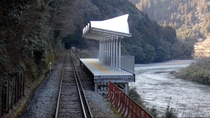 This train stop in Japan has no entries or exits it has been put there merely so that people can stop off in the middle of a train journey and admire the scenery