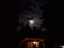This was almost a poster for a werewolf movie but then the clouds got in the way  taken during the last full moon at my house