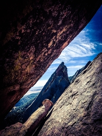 Through the cracks of the Flatirons Boulder CO 