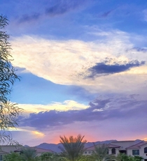 Thunderhead blocks the sunset light amp rest of the sky looks midday Phoenix AZ