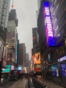 Times square NY on a rainy day