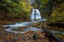 Todays rain brought an end to what was an historic drought in Ithaca NY Im very happy to see this waterfall again OC