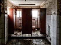 Toilet in abandoned oil depot