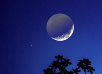 Tonights  crescent moon composite