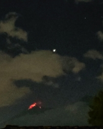 Took a photo of Jupiter and Saturn along with Volcn de Fuego eruption Antigua Guatemala