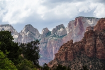 Towers of the Virgin after a storm Zion Np UT USA 
