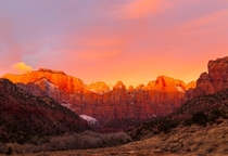 Towers of the Virgin at Zion National Park 