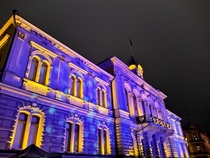 Town hall with beautiful lighting Located in Tampere Finland
