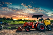 Tractor at sunset Healdsburg CA 