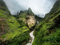 Trail between Chamje and Tal Nepal  By Daniel Hoshizaki  x-post rNepalPics