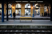 Train platform in Budapest Hungary 