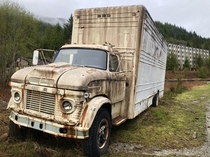 Truck in abandoned town of Ocean Falls