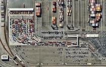 Trucks at the Port of Los Angeles 
