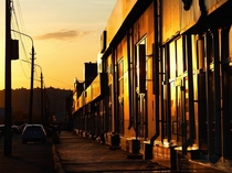 Tulas street during sunset time Russia 