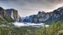 Tunnel view panorama Yosemite National Park 