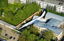 Tupolev Tu- supersonic passenger plane abandoned in the backyard on the outskirts of Kazan Russia