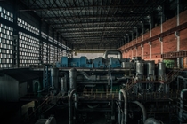 Turbine hall in an abandoned power plant Poland 