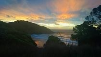 Twilight beach New Zealand  