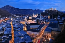 Twilight in Salzburg Austria 