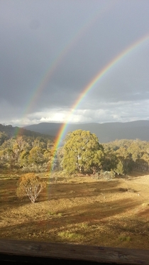 Twin rainbows taken on my deck Snowy Mountains Australia  x