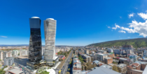 Twisting Axis towers designed by Alexander Mezhevidze are the tallest buildings in Tbilisi Georgia