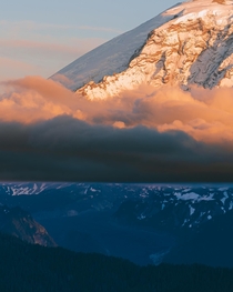Two worlds one mountain Mt Rainier 