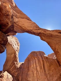 Underneath Double Arch Arches National Park Utah 